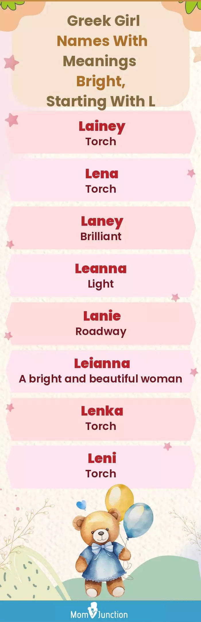  Greek Girl Names with Meanings Bright, Starting With L(infographic)