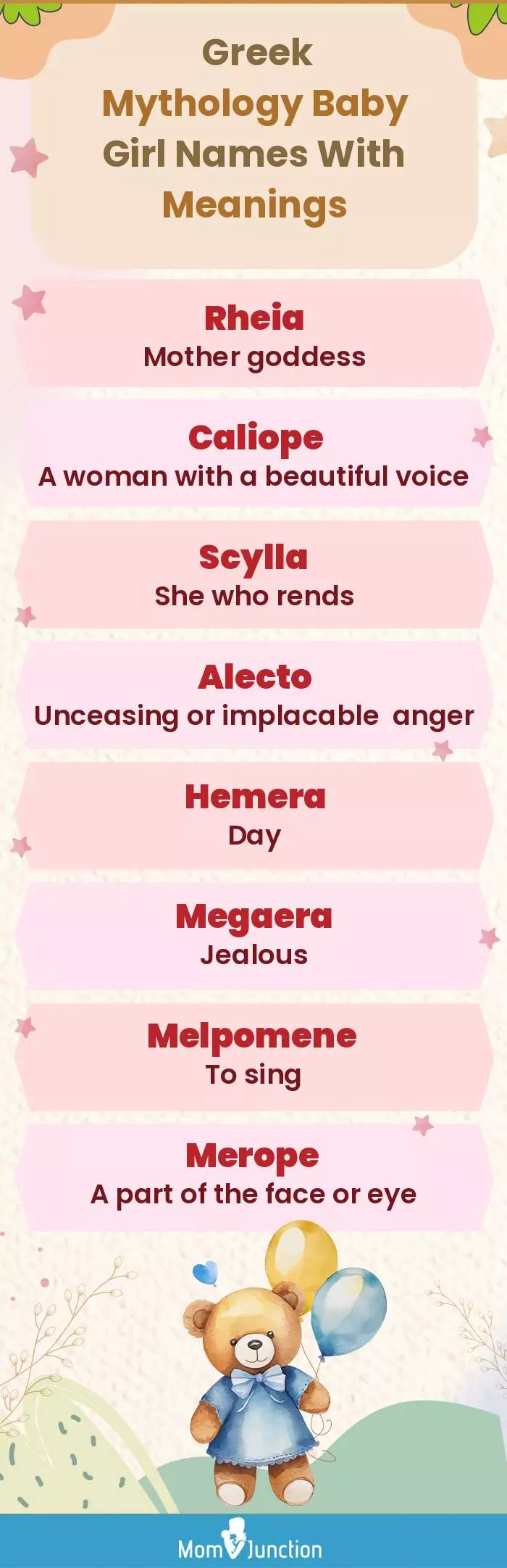  Greek Mythology Baby Girl Names With Meanings(infographic)