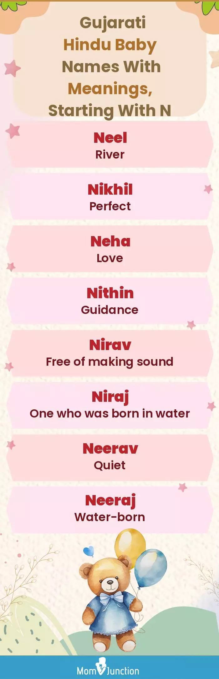  Gujarati Hindu Baby Names with Meanings, Starting With N(infographic)