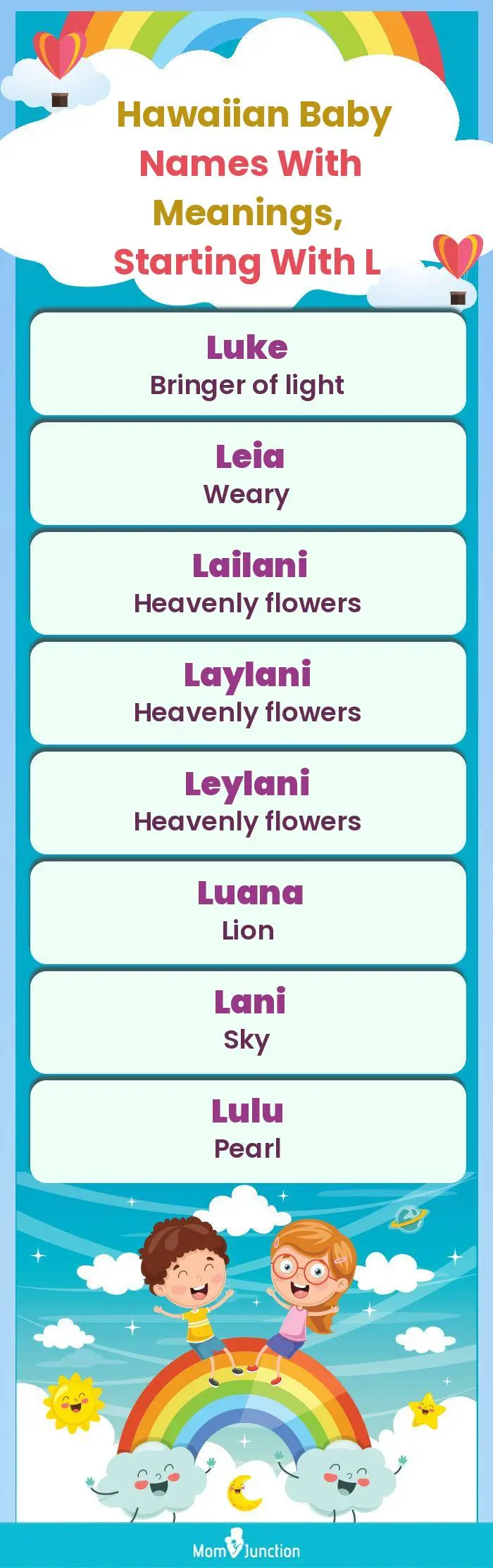  Hawaiian Baby Names with Meanings, Starting With L(infographic)