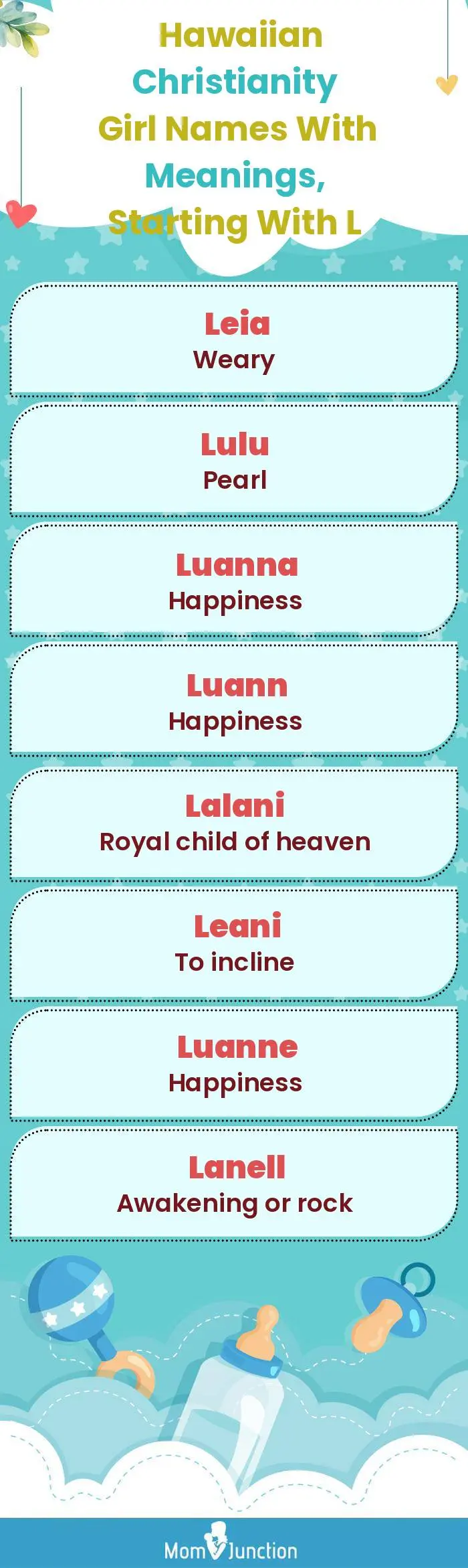  Hawaiian Christianity Girl Names with Meanings, Starting With L(infographic)