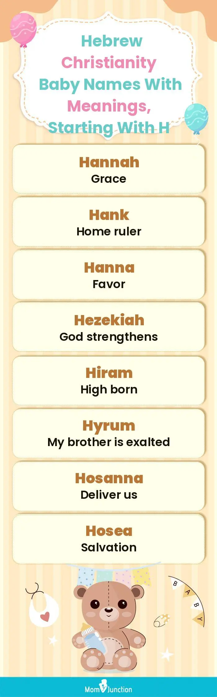  Hebrew Christianity Baby Names with Meanings, Starting With H(infographic)