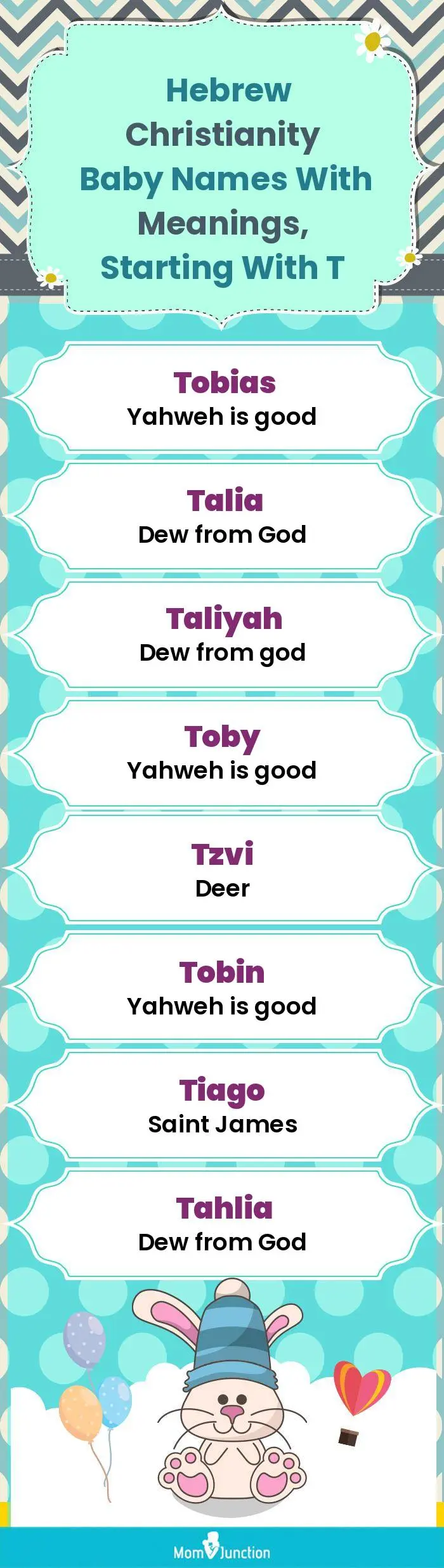  Hebrew Christianity Baby Names with Meanings, Starting With T(infographic)