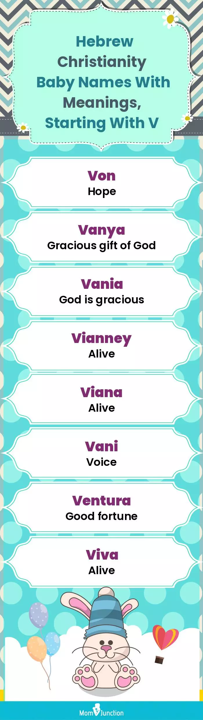  Hebrew Christianity Baby Names with Meanings, Starting With V(infographic)