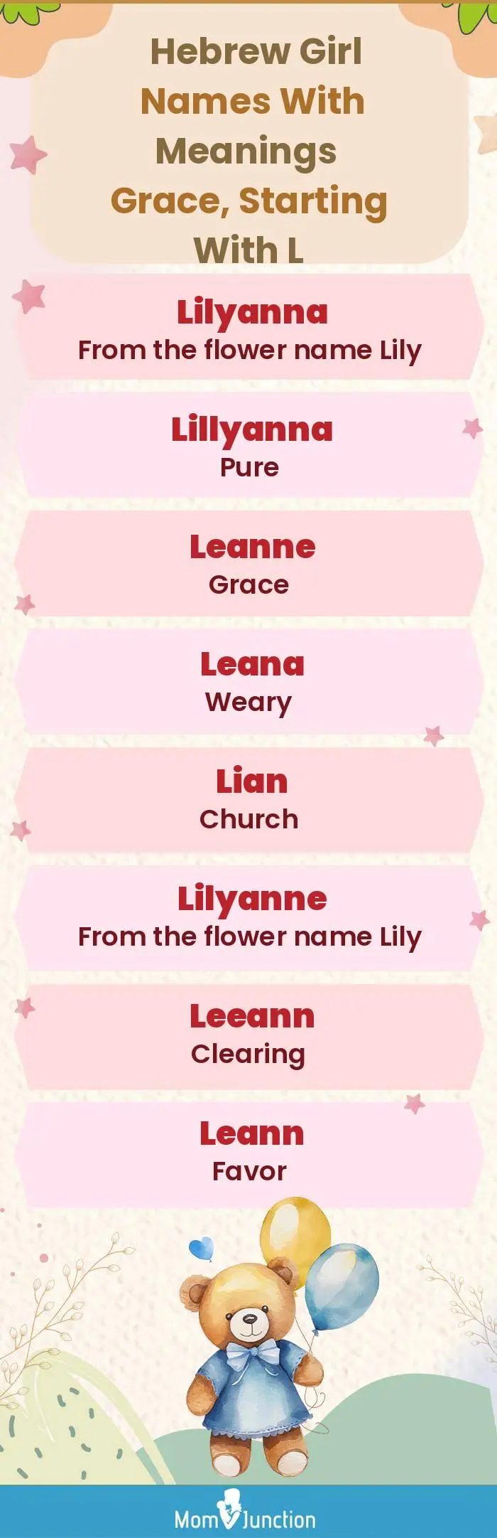  Hebrew Girl Names with Meanings Grace, Starting With L(infographic)
