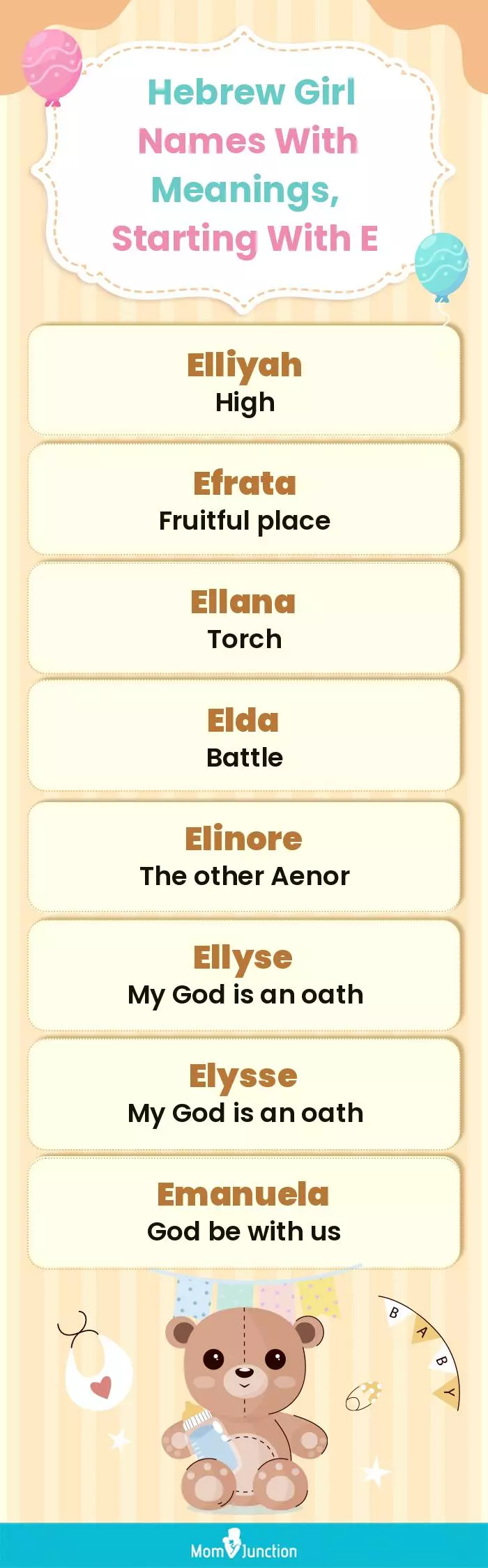  Hebrew Girl Names with Meanings, Starting With E(infographic)