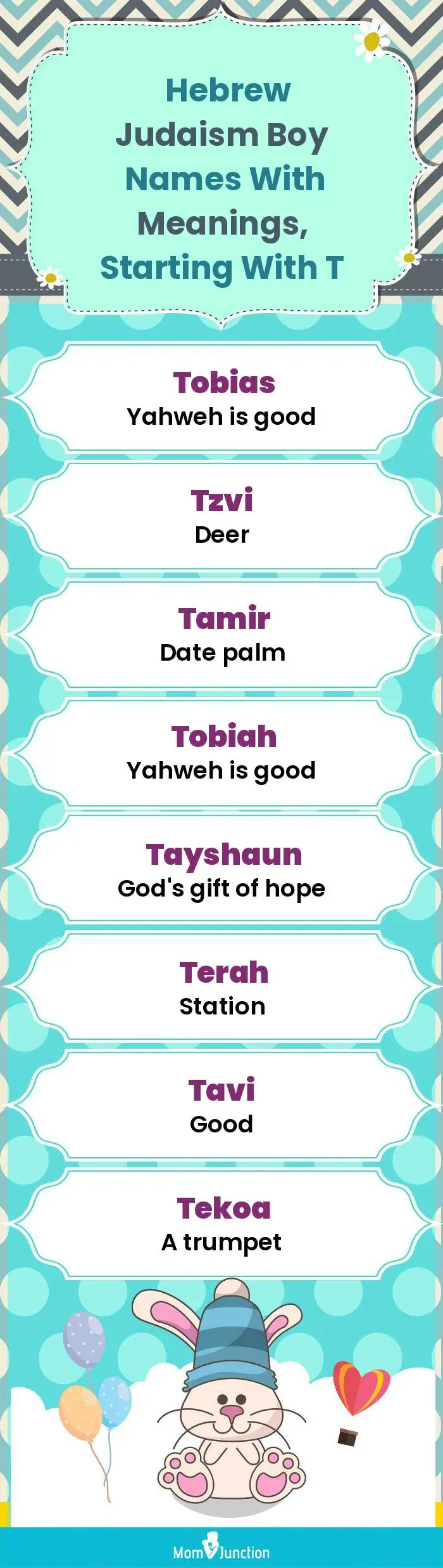  Hebrew Judaism Boy Names with Meanings, Starting With T(infographic)