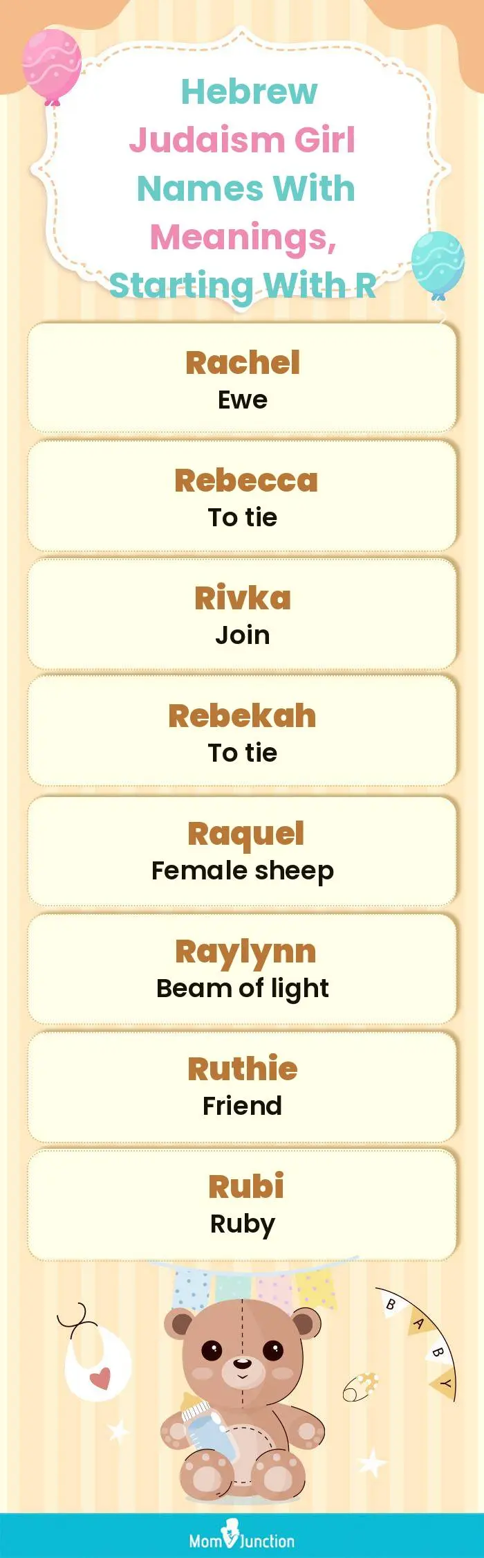  Hebrew Judaism Girl Names with Meanings, Starting With R(infographic)