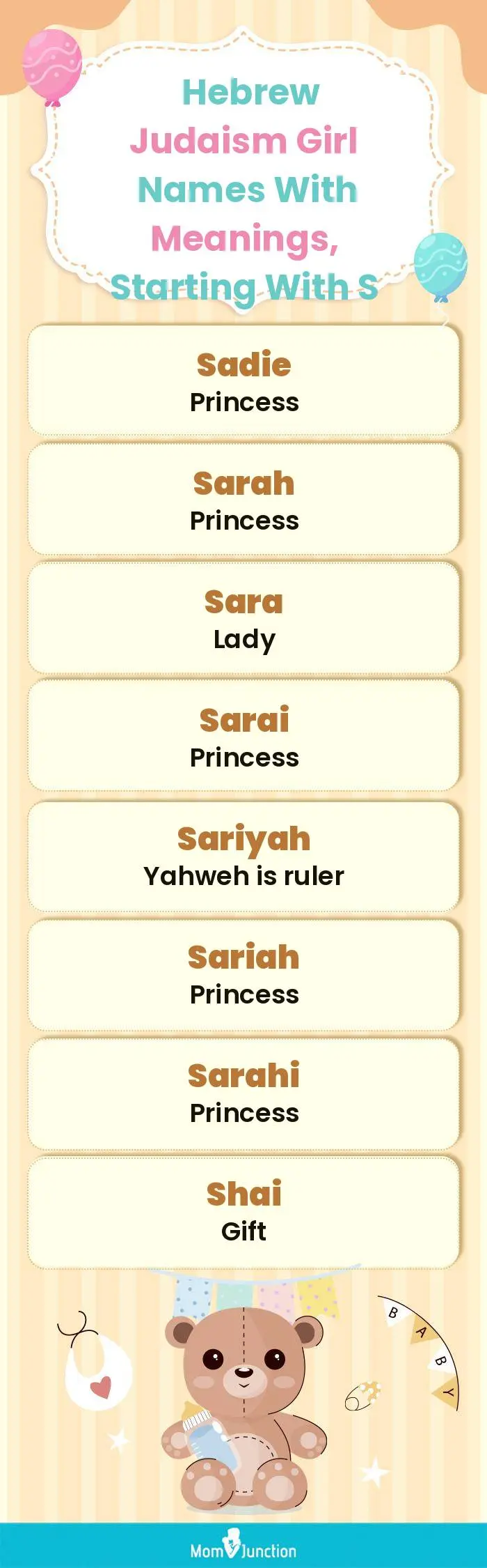  Hebrew Judaism Girl Names with Meanings, Starting With S(infographic)