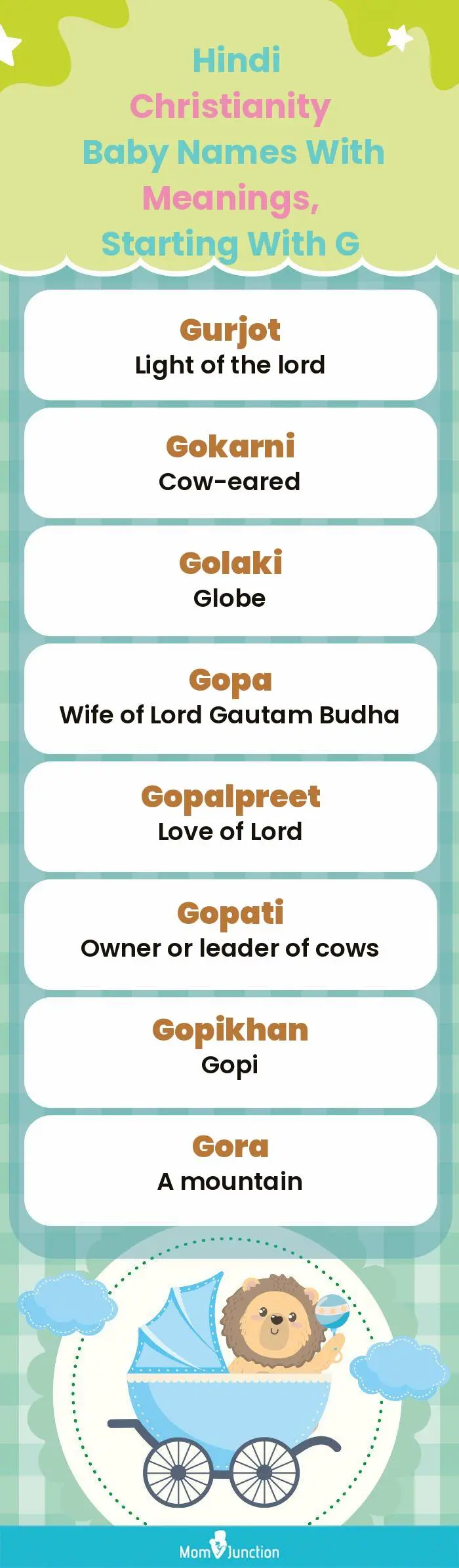  Hindi Christianity Baby Names with Meanings, Starting With G(infographic)