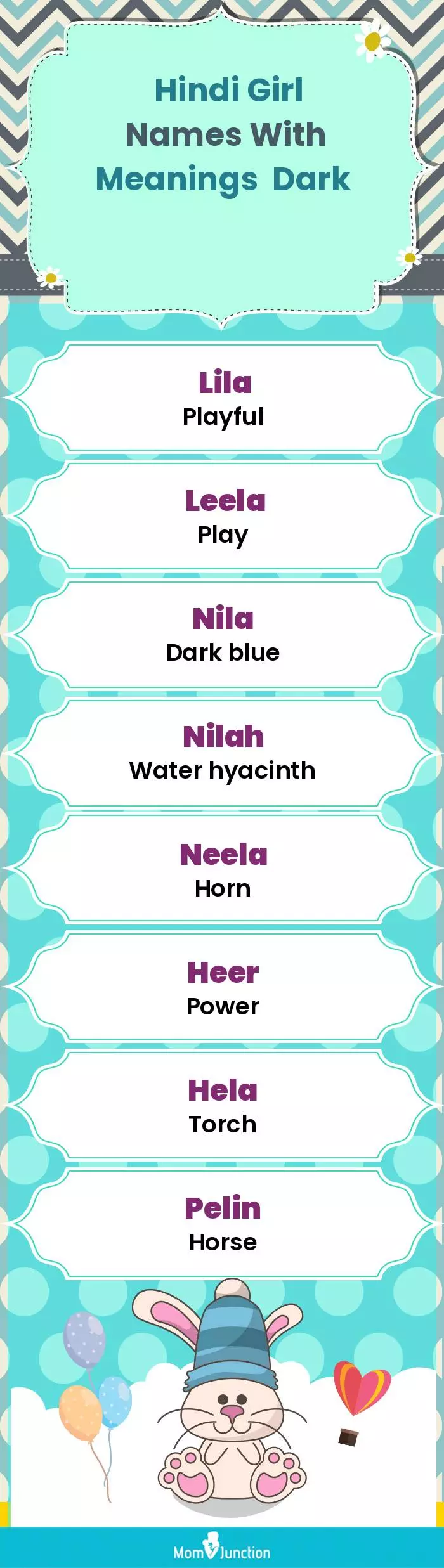  Hindi Girl Names with Meanings Dark(infographic)