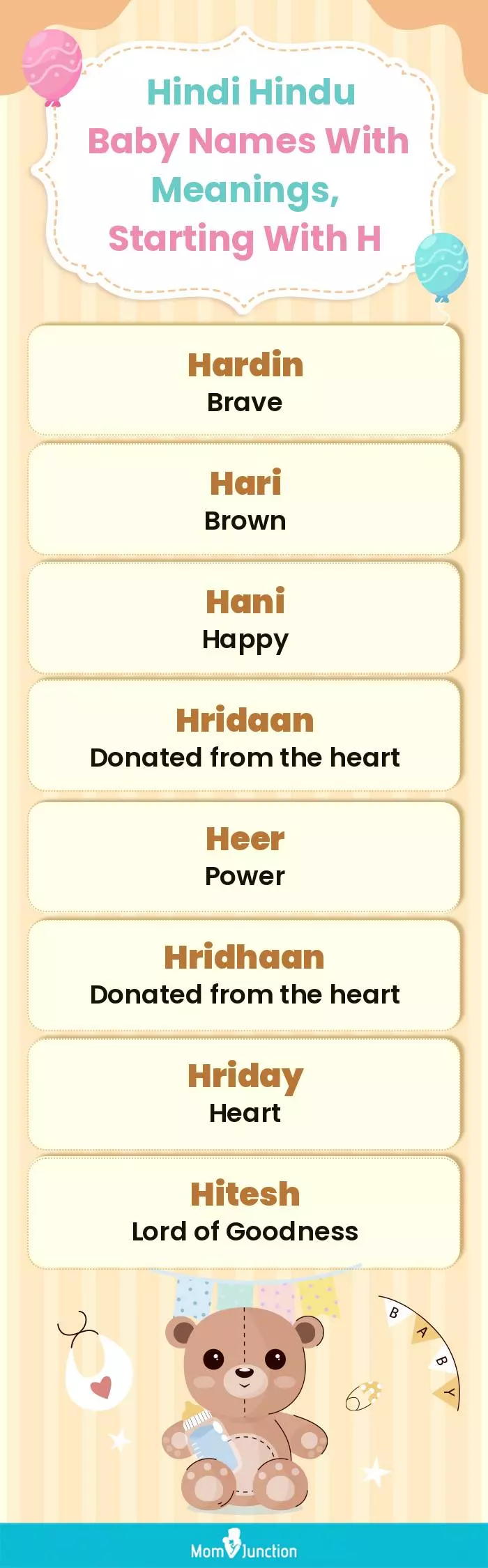  Hindi Hindu Baby Names with Meanings, Starting With H(infographic)