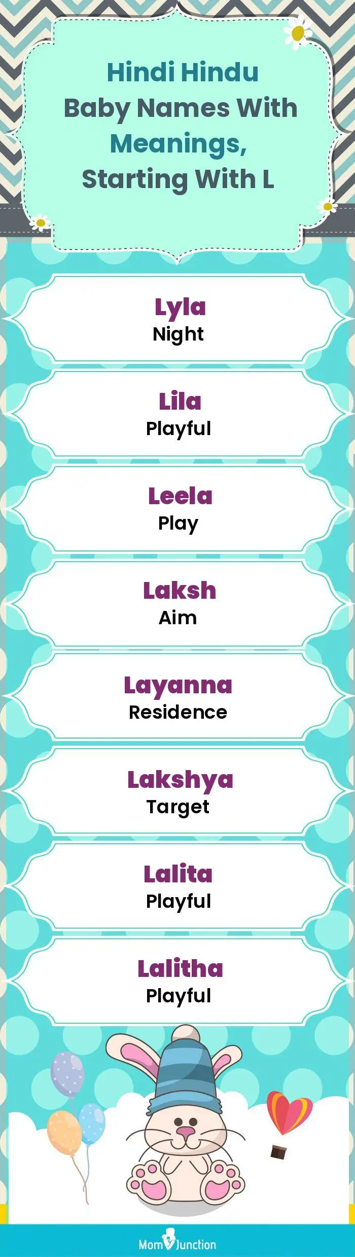  Hindi Hindu Baby Names with Meanings, Starting With L(infographic)