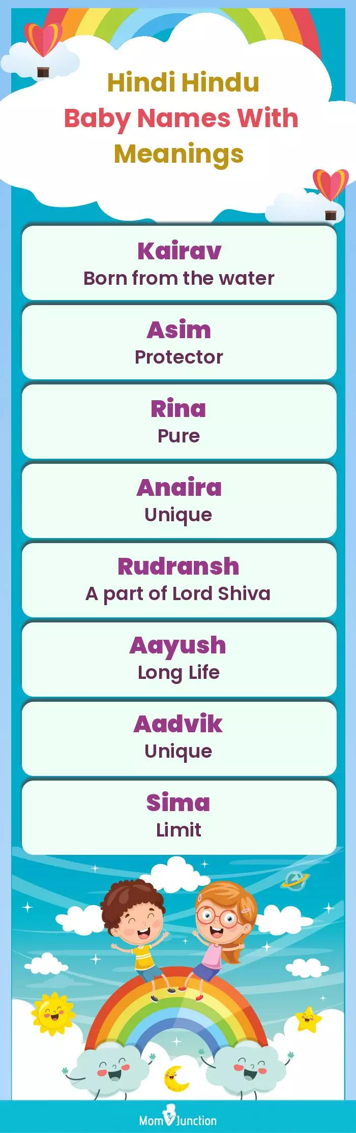  Hindi Hindu Baby Names with Meanings(infographic)