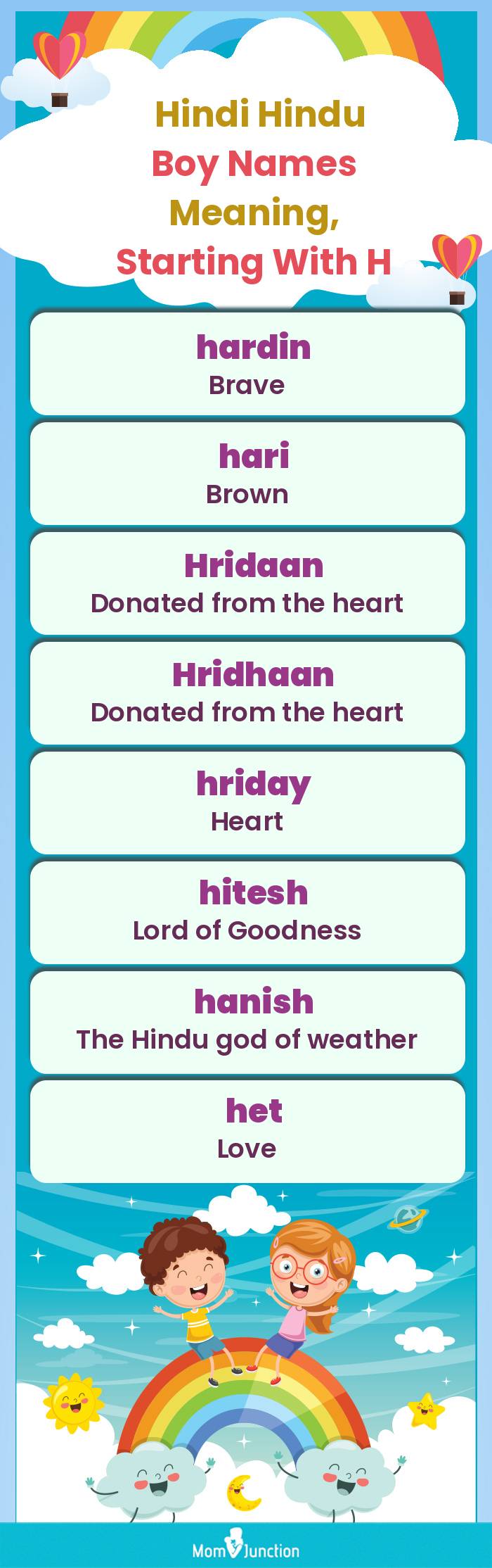  Hindi Hindu Boy Names Meaning, Starting With H(infographic)