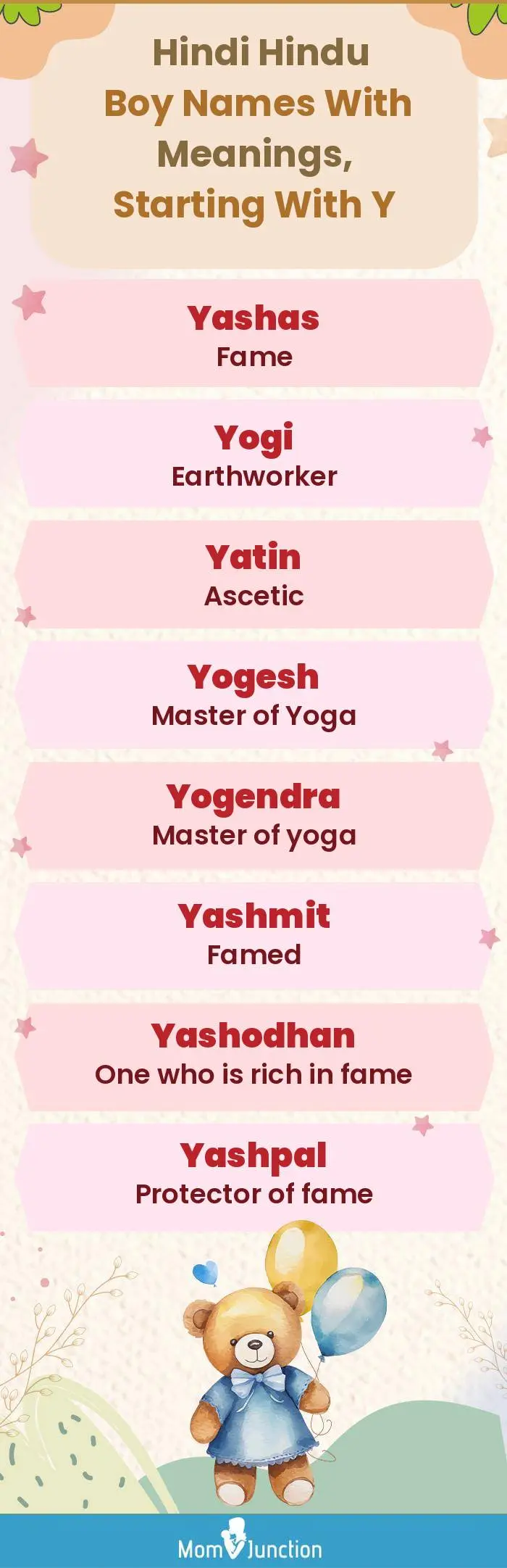  Hindi Hindu Boy Names with Meanings, Starting With Y(infographic)