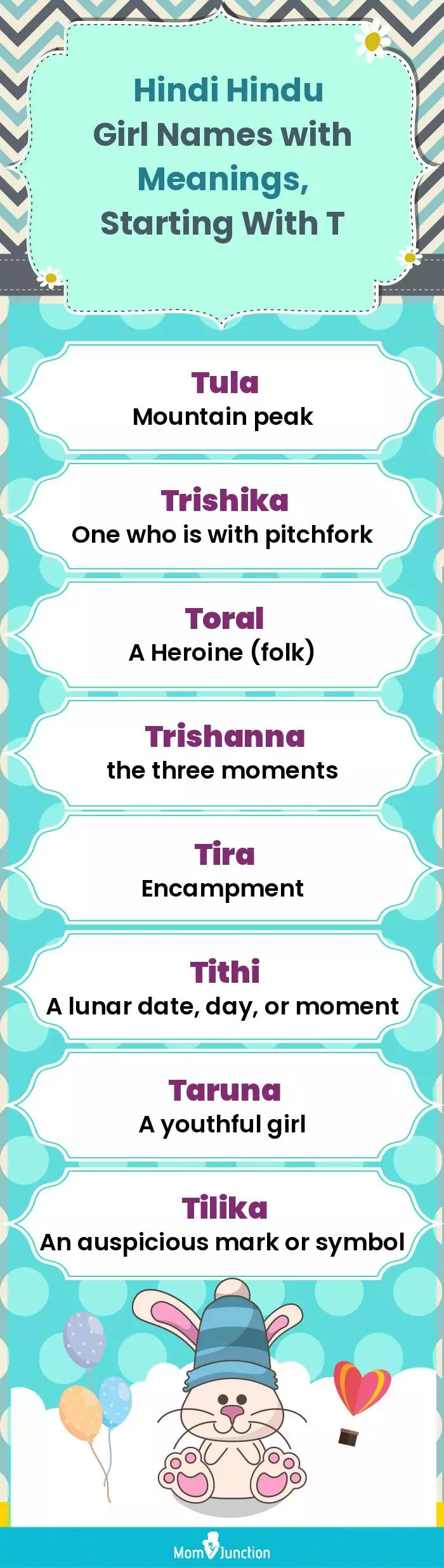  Hindi Hindu Girl Names with Meanings, Starting With T(infographic)