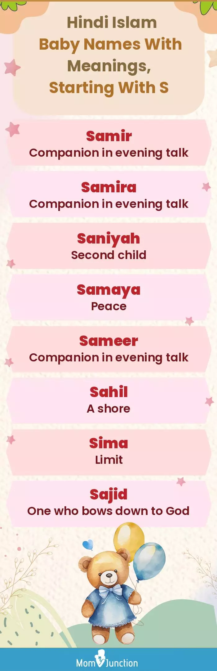  Hindi Islam Baby Names with Meanings, Starting With S(infographic)