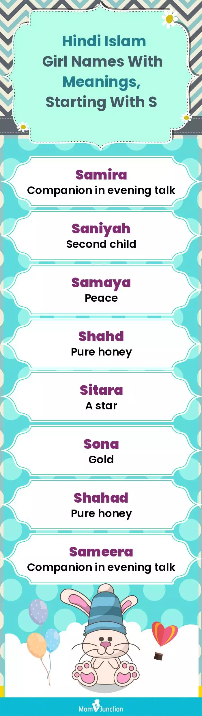  Hindi Islam Girl Names with Meanings, Starting With S(infographic)