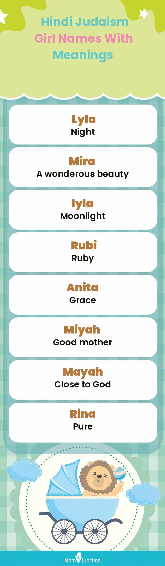  Hindi Judaism Girl Names with Meanings(infographic)