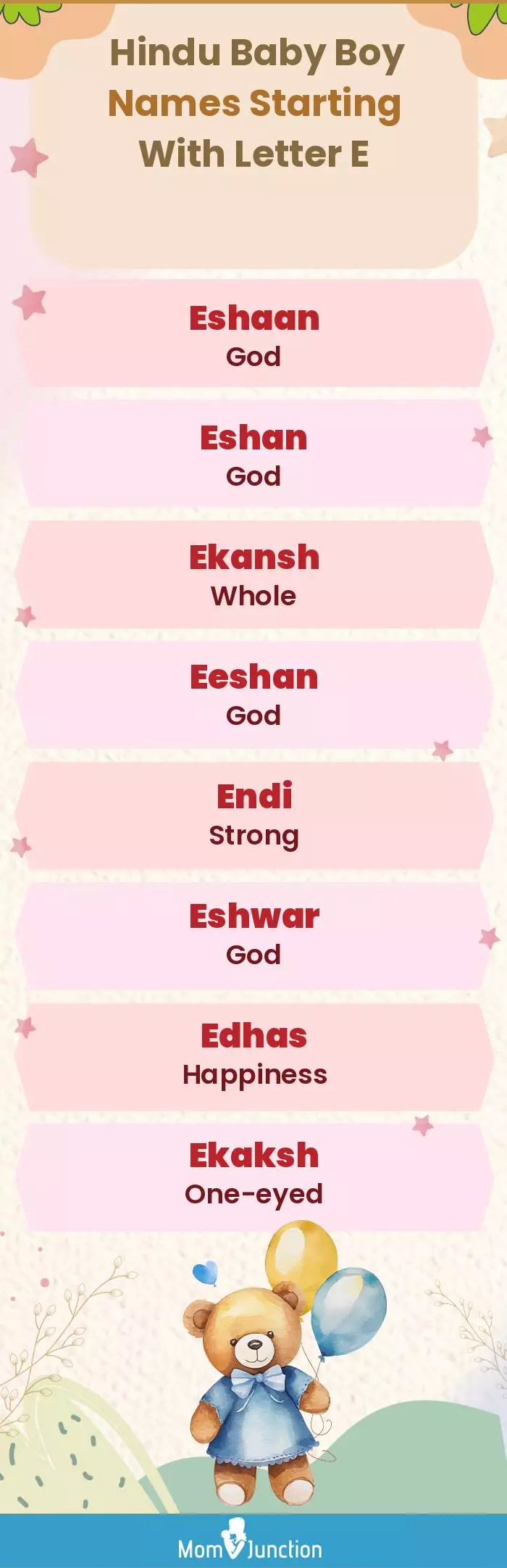  Hindu Baby Boy Names Starting With Letter E(infographic)