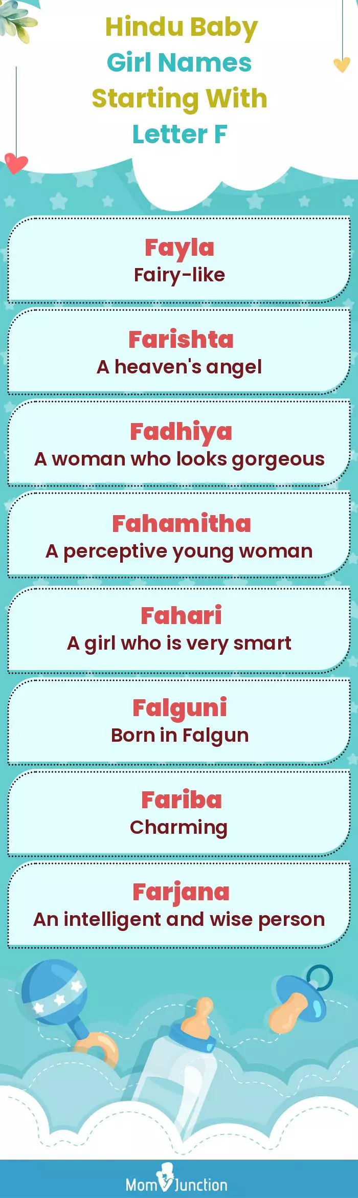  Hindu Baby Girl Names Starting With Letter F(infographic)