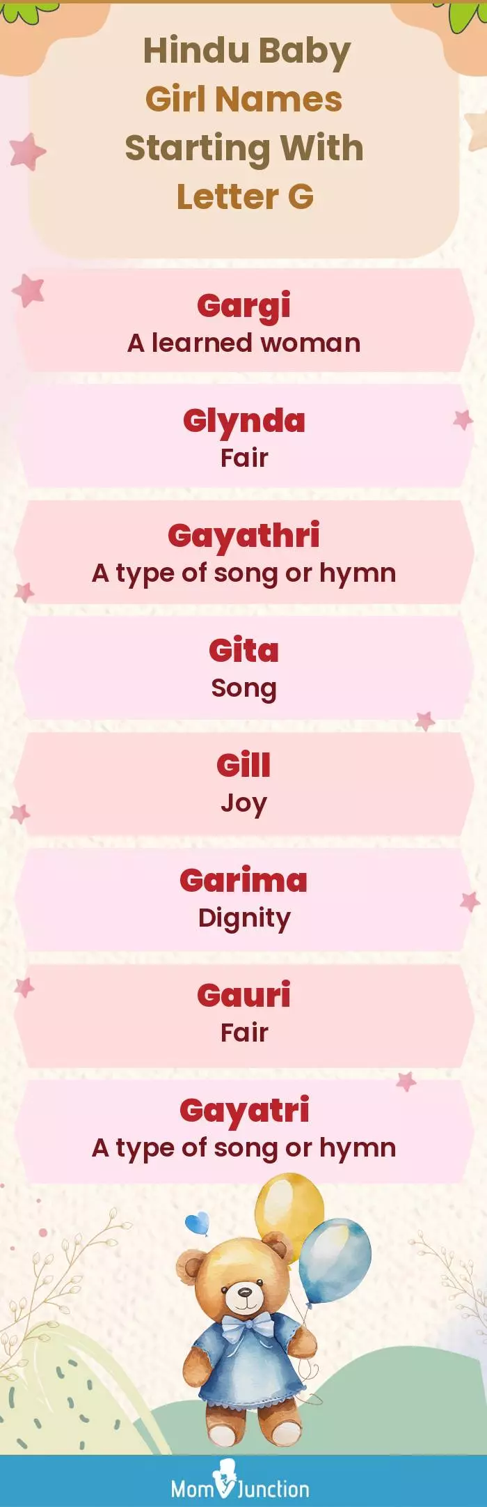  Hindu Baby Girl Names Starting With Letter G(infographic)