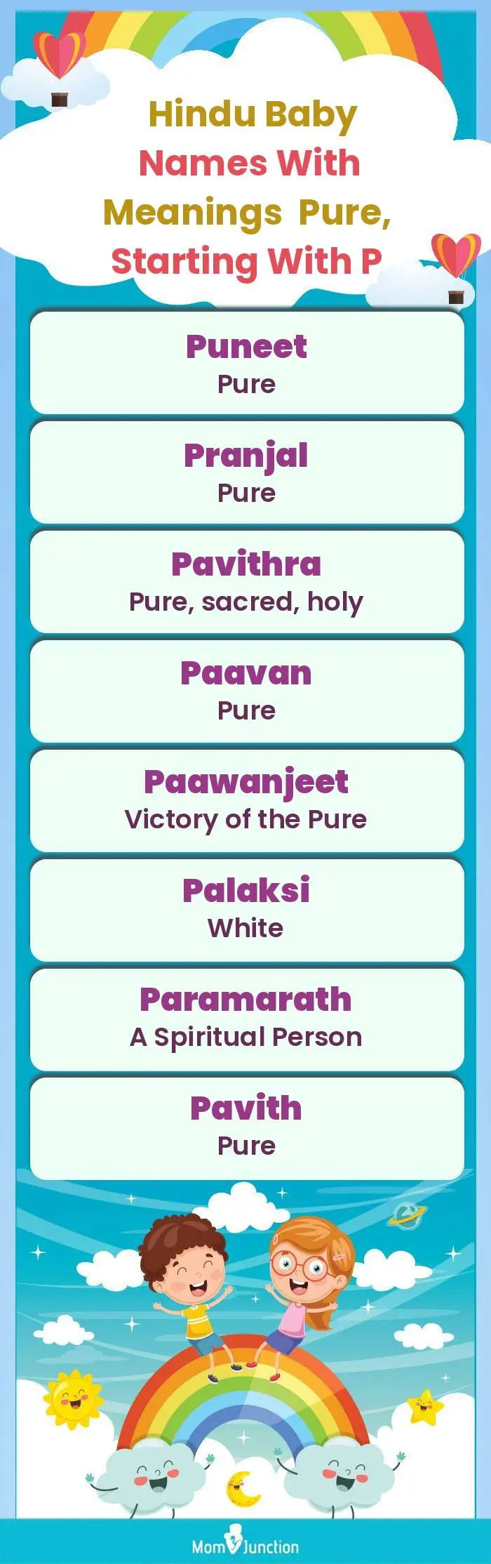  Hindu Baby Names with Meanings Pure, Starting With P(infographic)