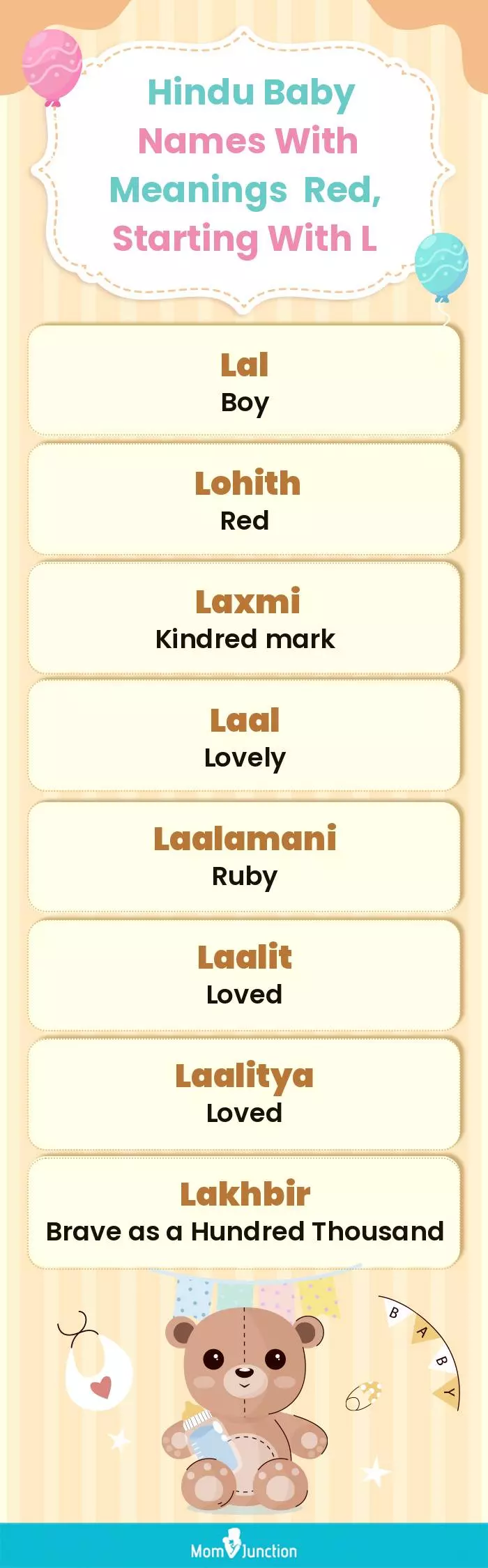  Hindu Baby Names with Meanings Red, Starting With L(infographic)