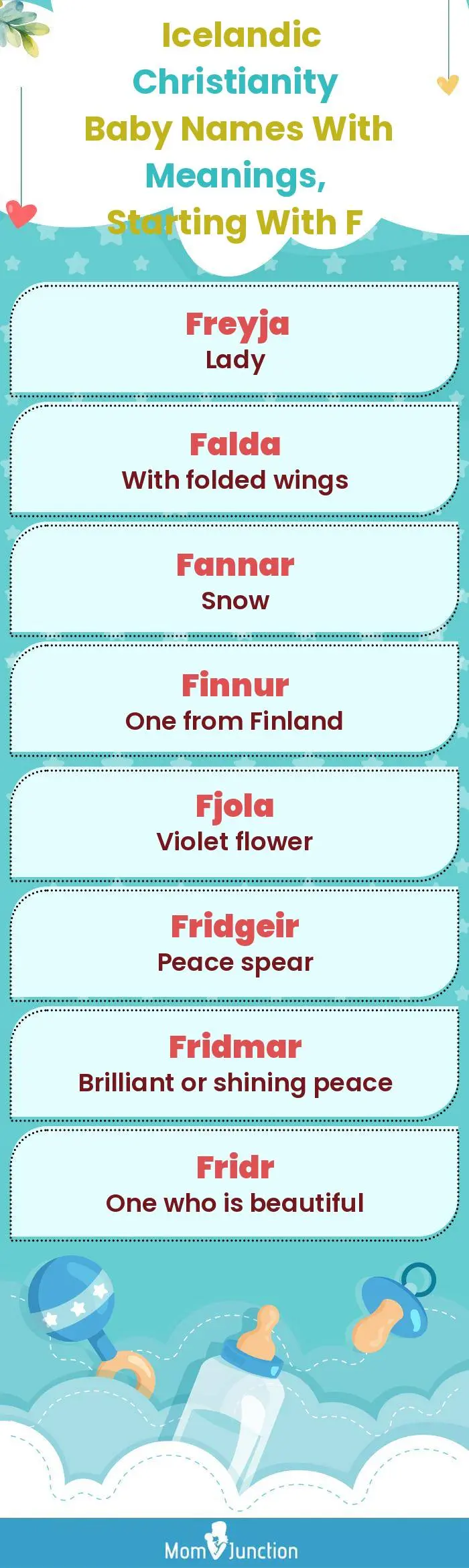  Icelandic Christianity Baby Names with Meanings, Starting With F(infographic)