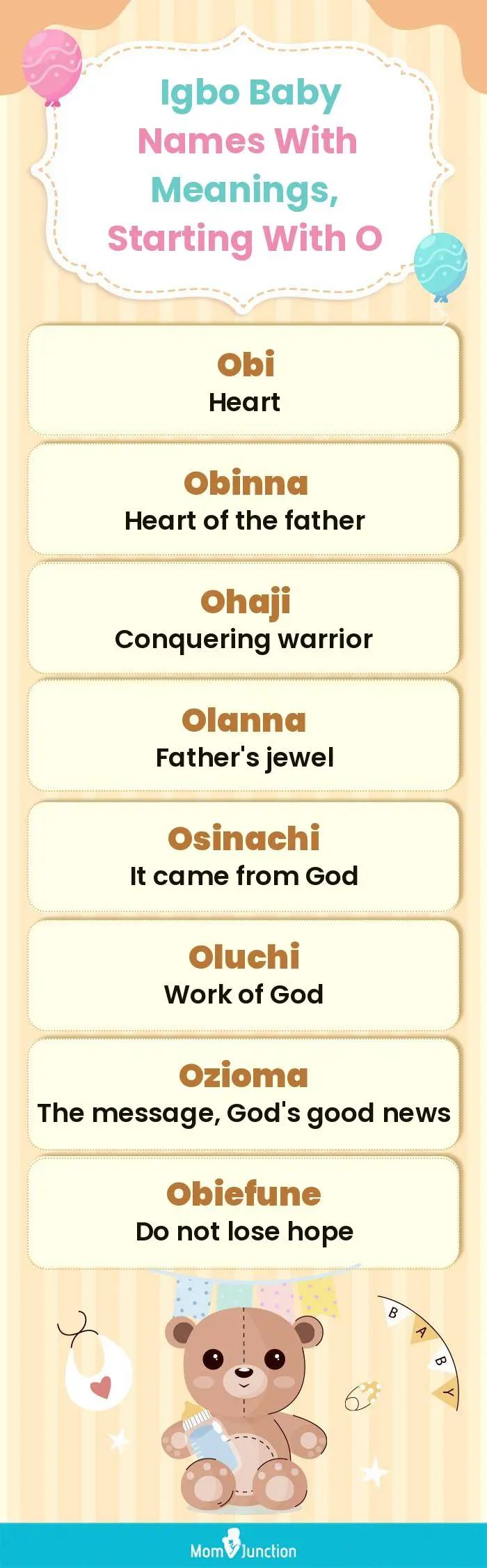  Igbo Baby Names with Meanings, Starting With O(infographic)