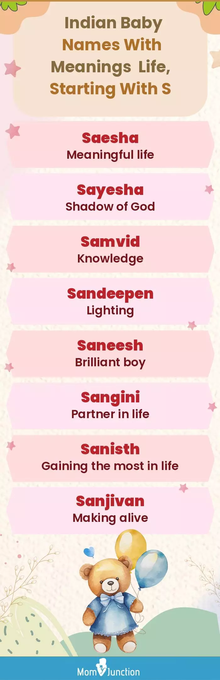  Indian Baby Names with Meanings Life, Starting With S(infographic)