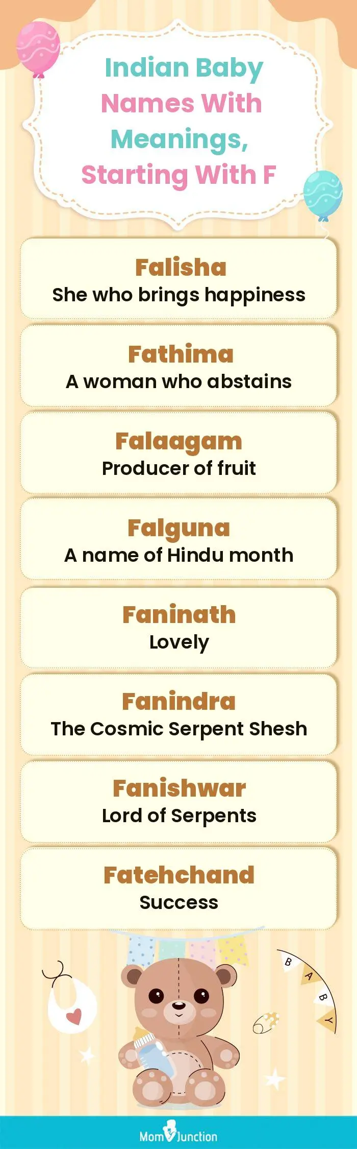  Indian Baby Names with Meanings, Starting With F(infographic)