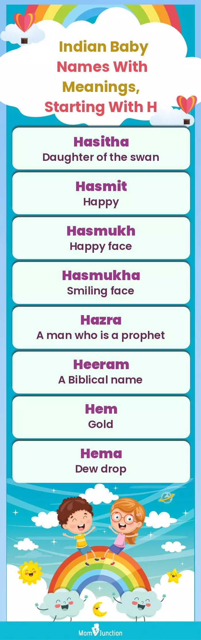  Indian Baby Names with Meanings, Starting With H(infographic)