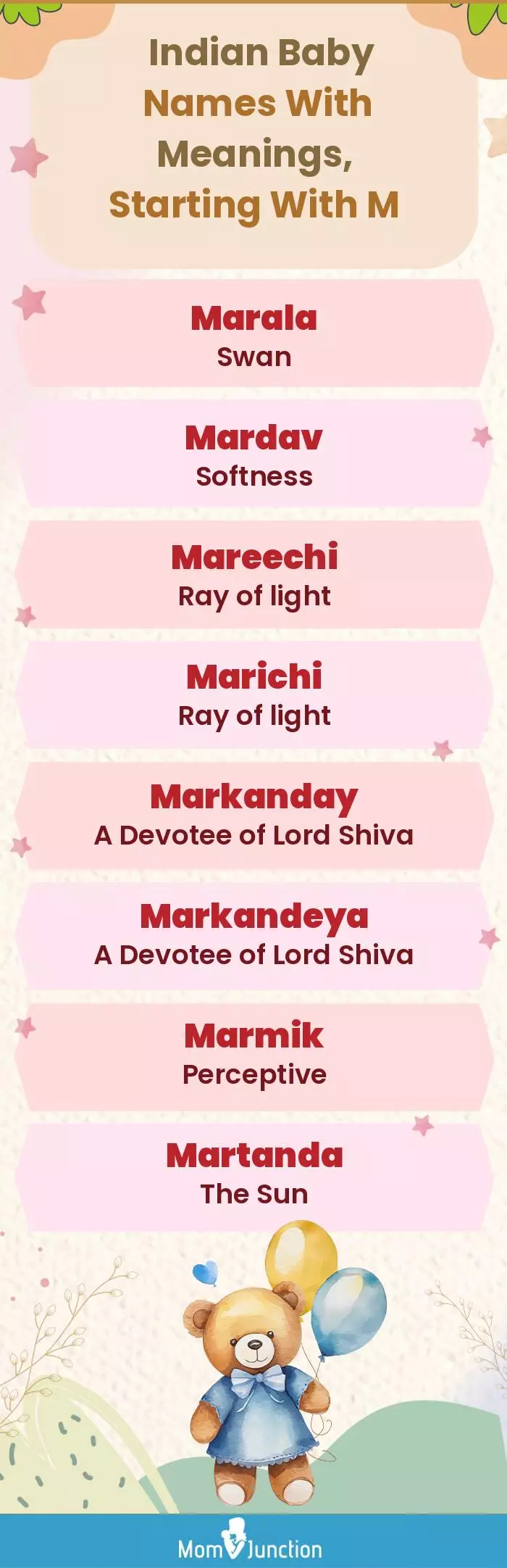  Indian Baby Names with Meanings, Starting With M(infographic)