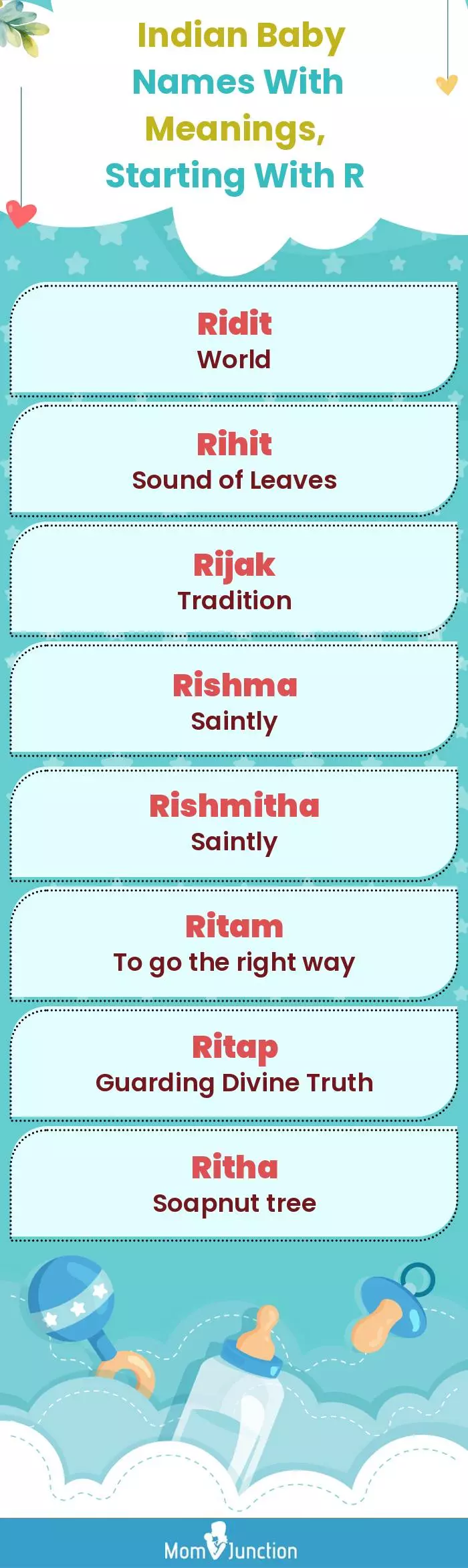  Indian Baby Names with Meanings, Starting With R(infographic)