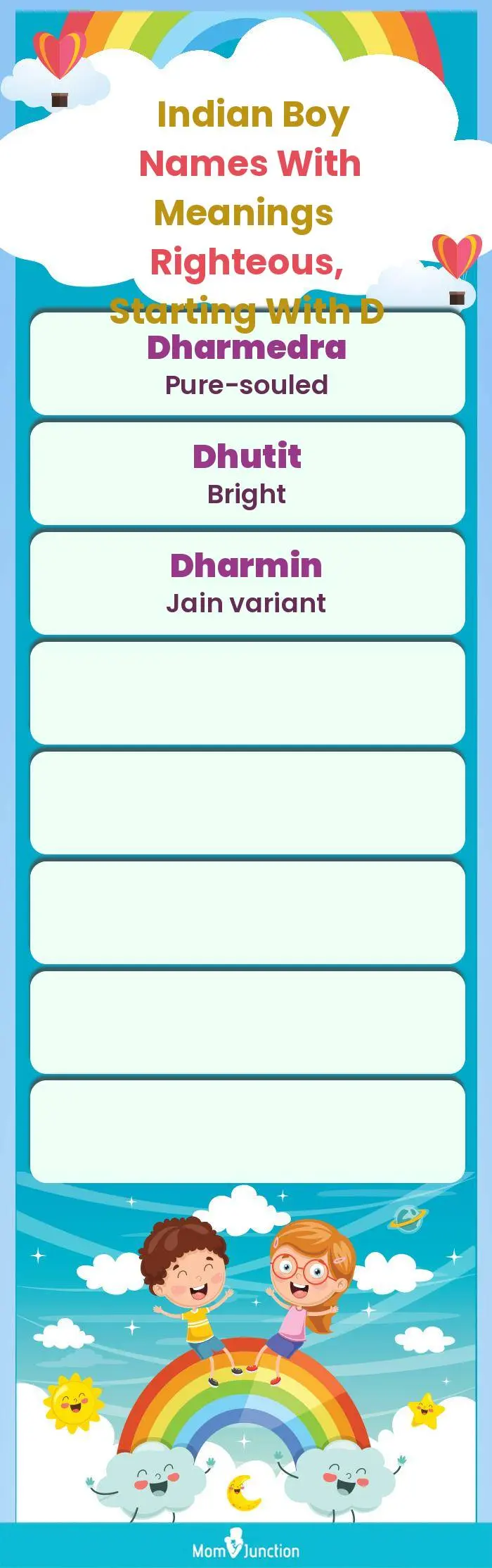 Indian Boy Names with Meanings Righteous, Starting With D(infographic)
