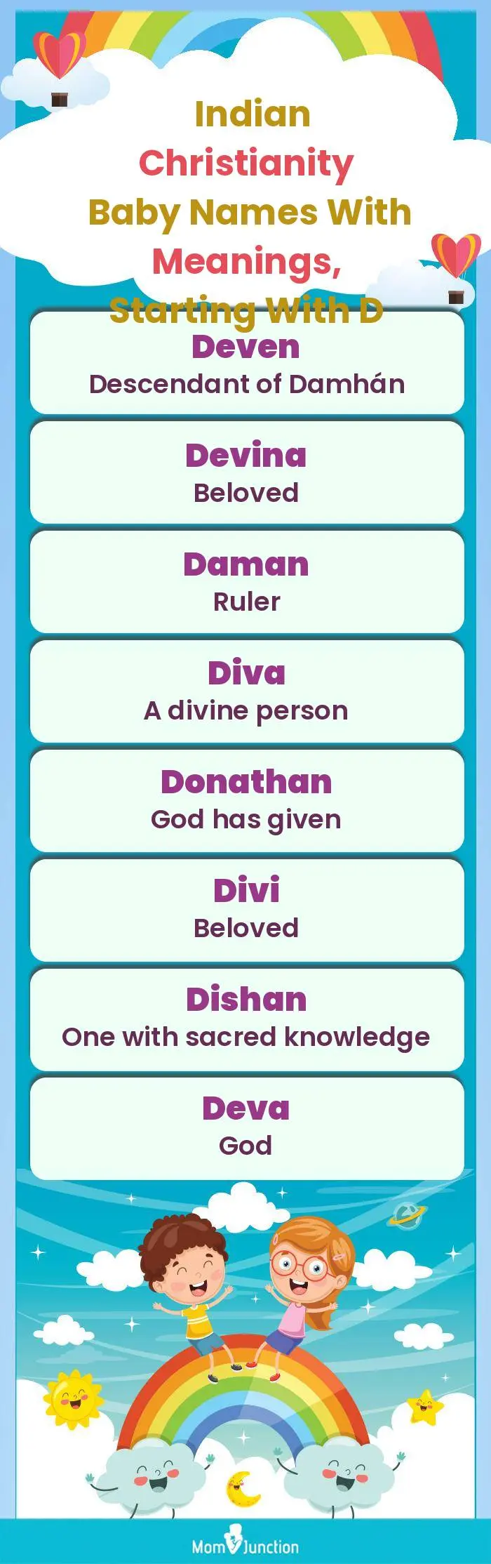  Indian Christianity Baby Names with Meanings, Starting With D(infographic)