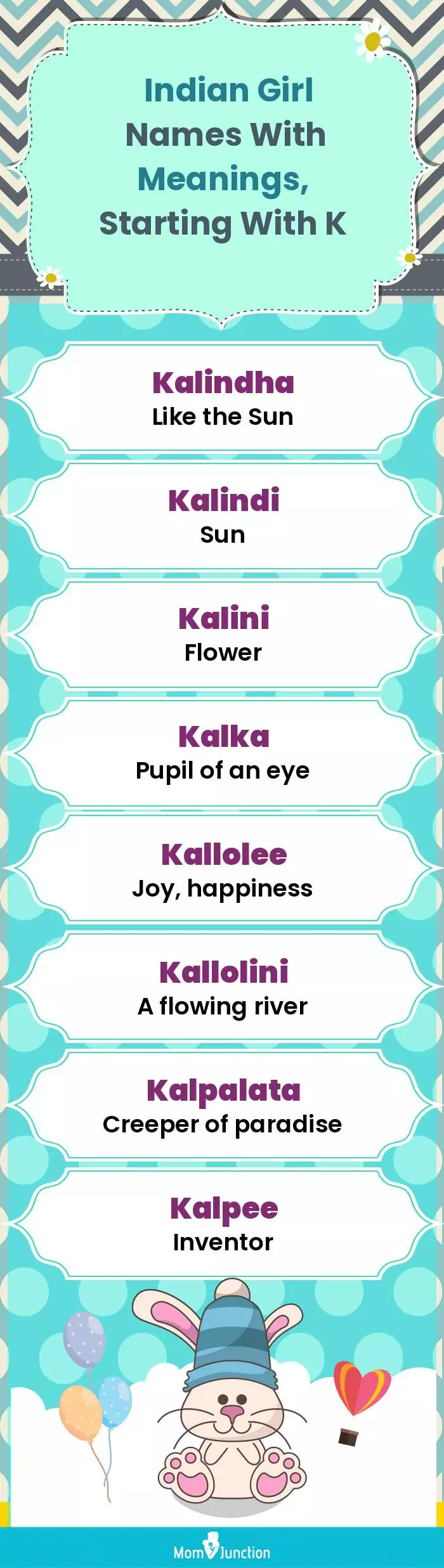  Indian Girl Names with Meanings, Starting With K(infographic)