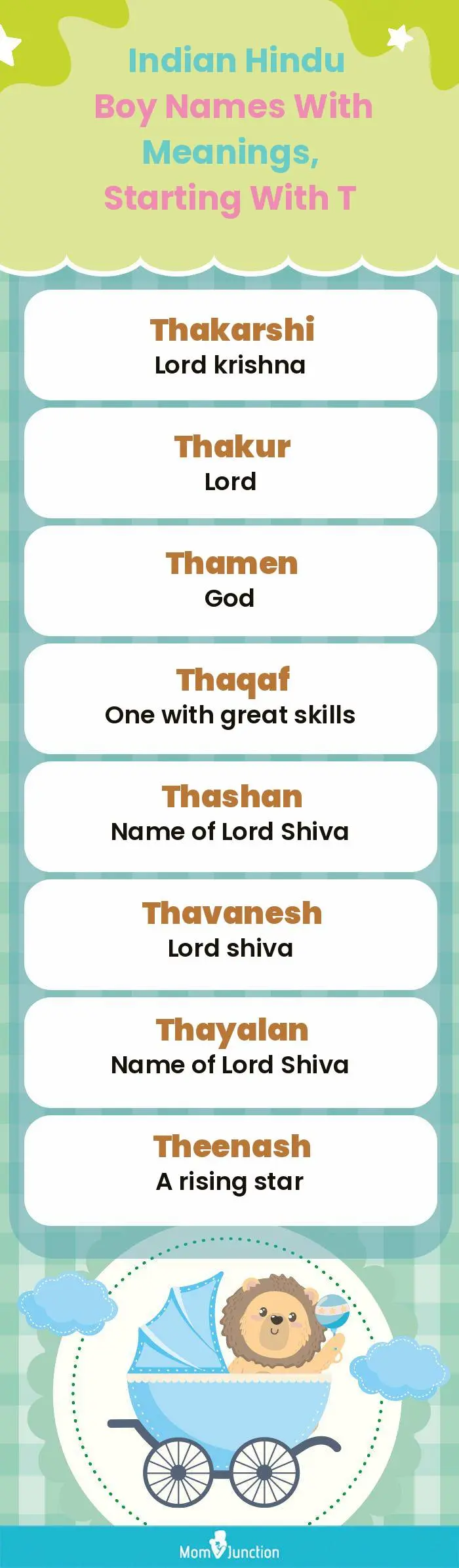  Indian Hindu Boy Names with Meanings, Starting With T(infographic)