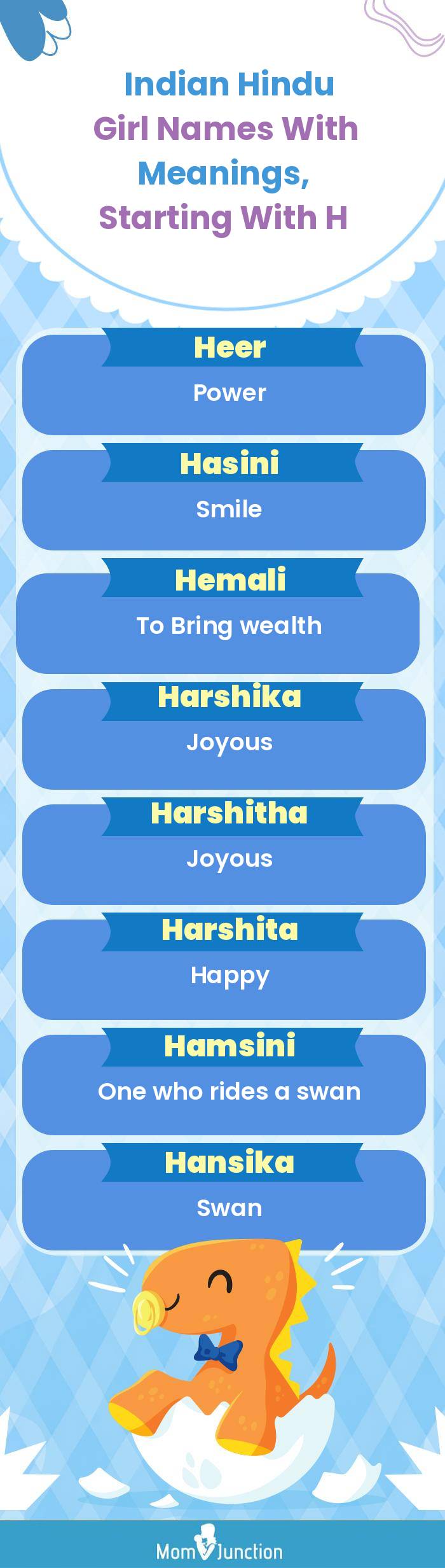  Indian Hindu Girl Names with Meanings, Starting With H(infographic)