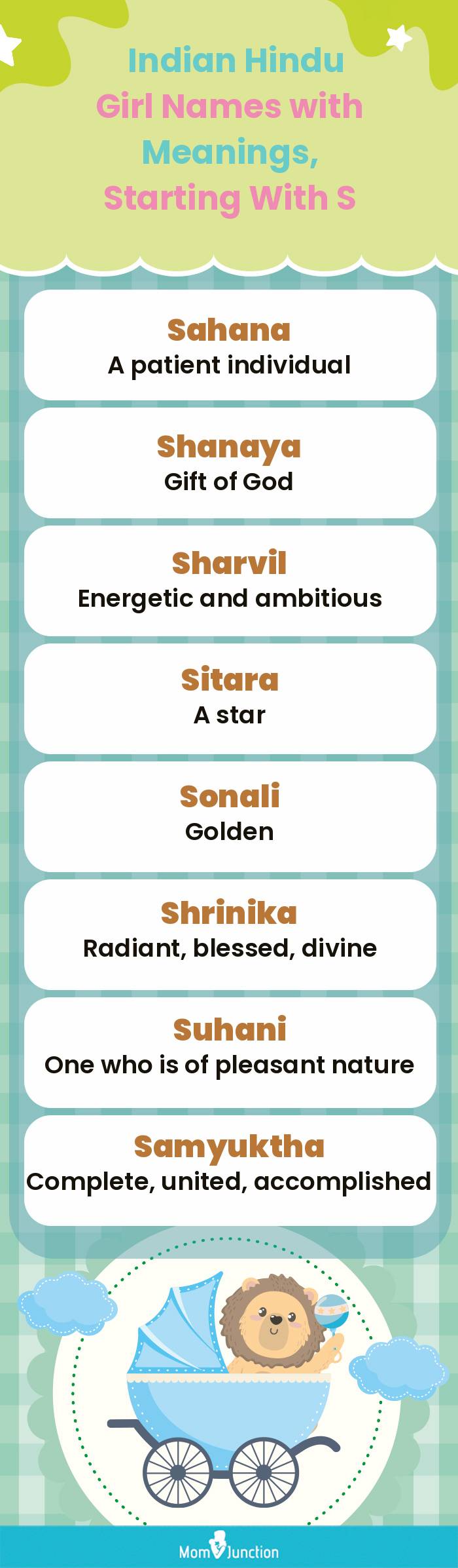  Indian Hindu Girl Names with Meanings, Starting With S(infographic)