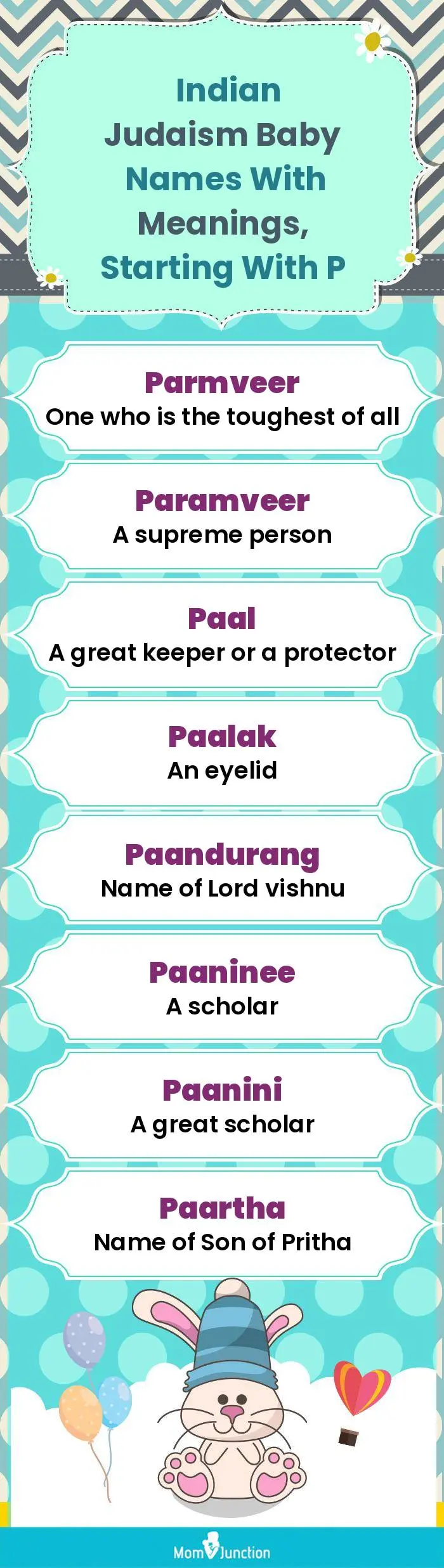  Indian Judaism Baby Names with Meanings, Starting With P(infographic)