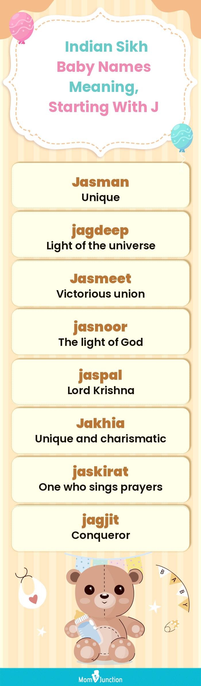  Indian Sikh Baby Names Meaning, Starting With J(infographic)