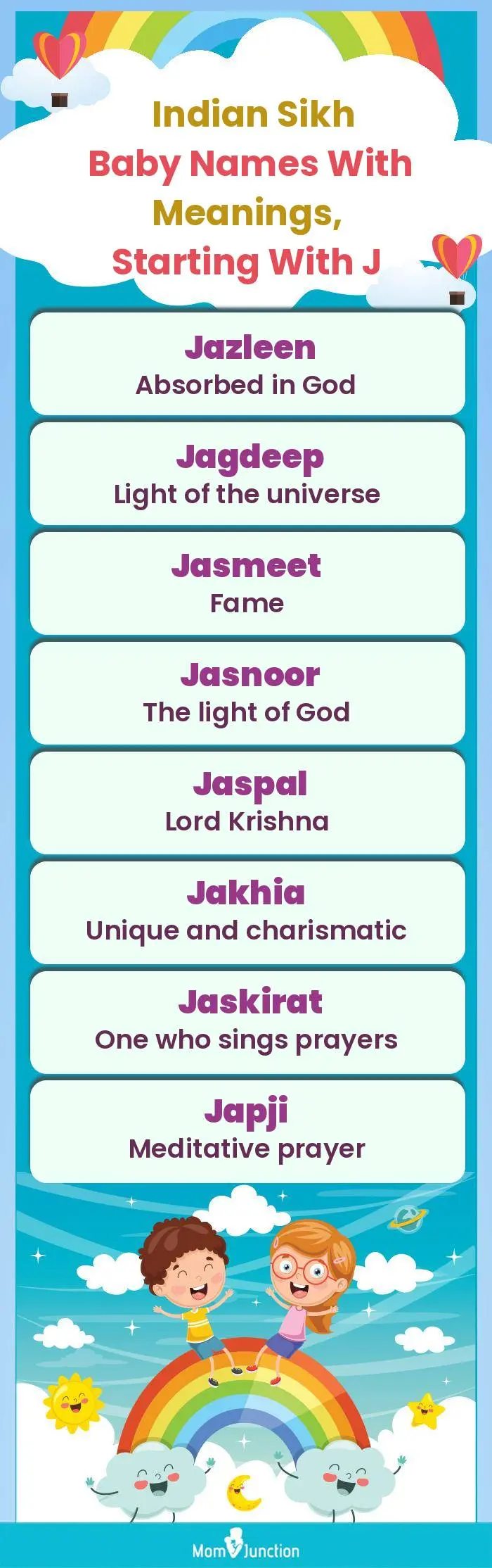  Indian Sikh Baby Names with Meanings, Starting With J(infographic)