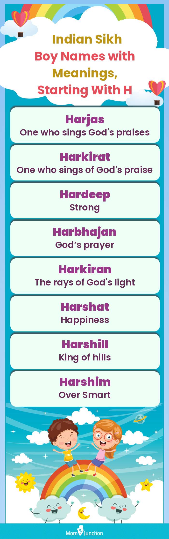  Indian Sikh Boy Names with Meanings, Starting With H(infographic)