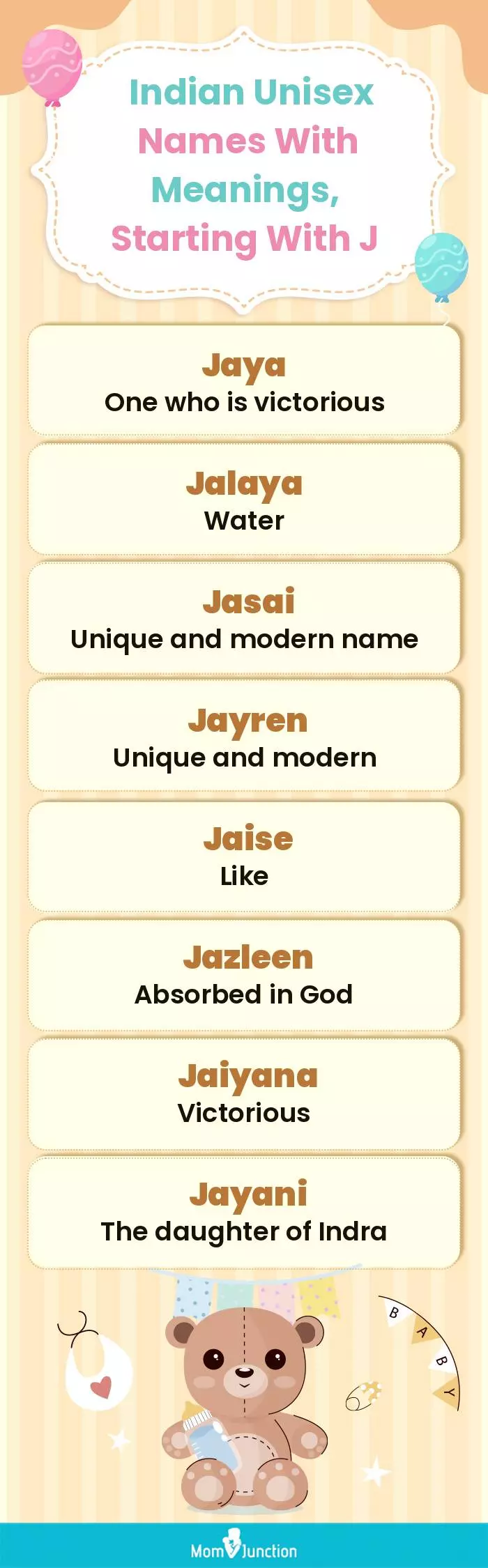  Indian Unisex Names with Meanings, Starting With J(infographic)