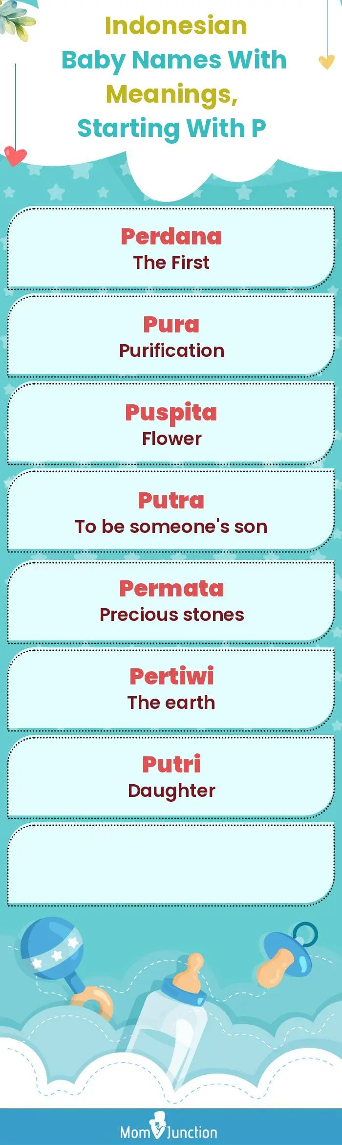  Indonesian Baby Names with Meanings, Starting With P(infographic)