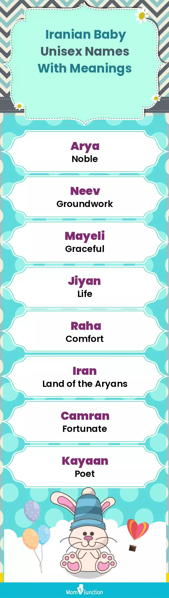  Iranian Baby Unisex Names With Meanings(infographic)