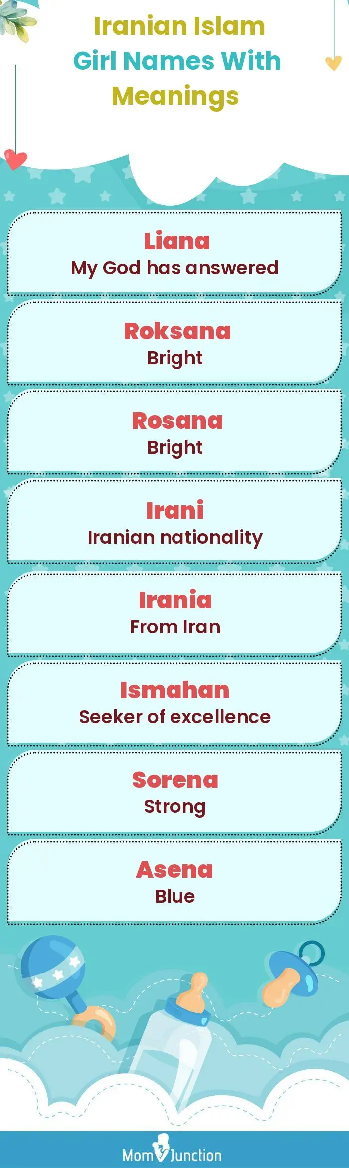  Iranian Islam Girl Names with Meanings(infographic)